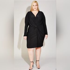 NWT SERENA WILLIAMS Black Twisted Front Dress - Size 2X‎